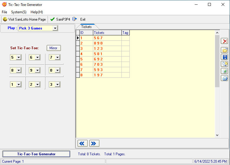 Tic Tac Toe Generator - Screenshot #1
