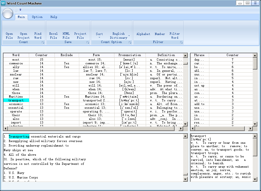 Word Count Machine - Screenshot #1