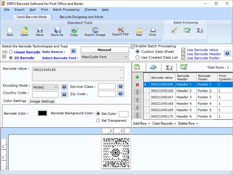 Post Office and Bank Barcode Label Software download for free - SoftDeluxe