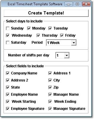 Excel Timesheet Template Software - Screenshot #5