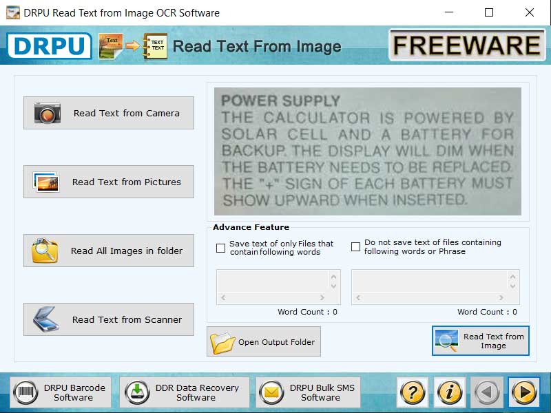 Read Text from Image OCR Software - Screenshot #1