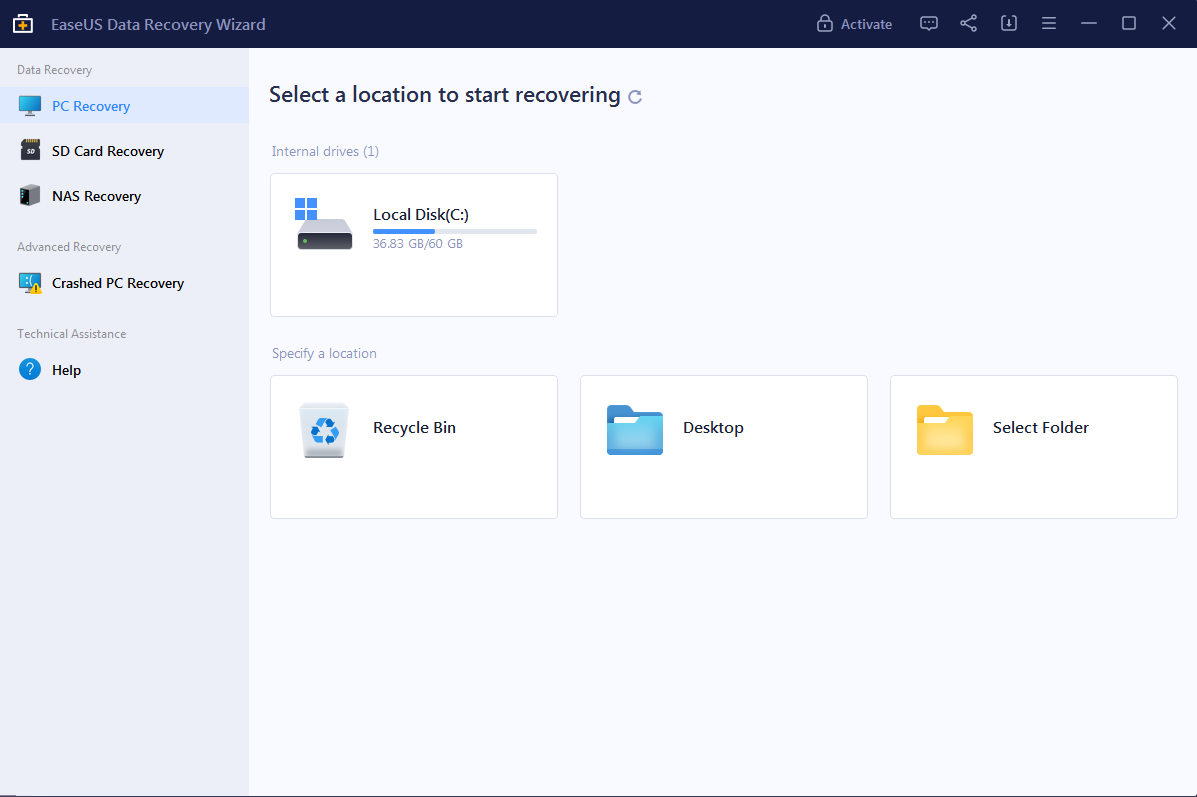 EaseUS Data Recovery Wizard - Screenshot #1