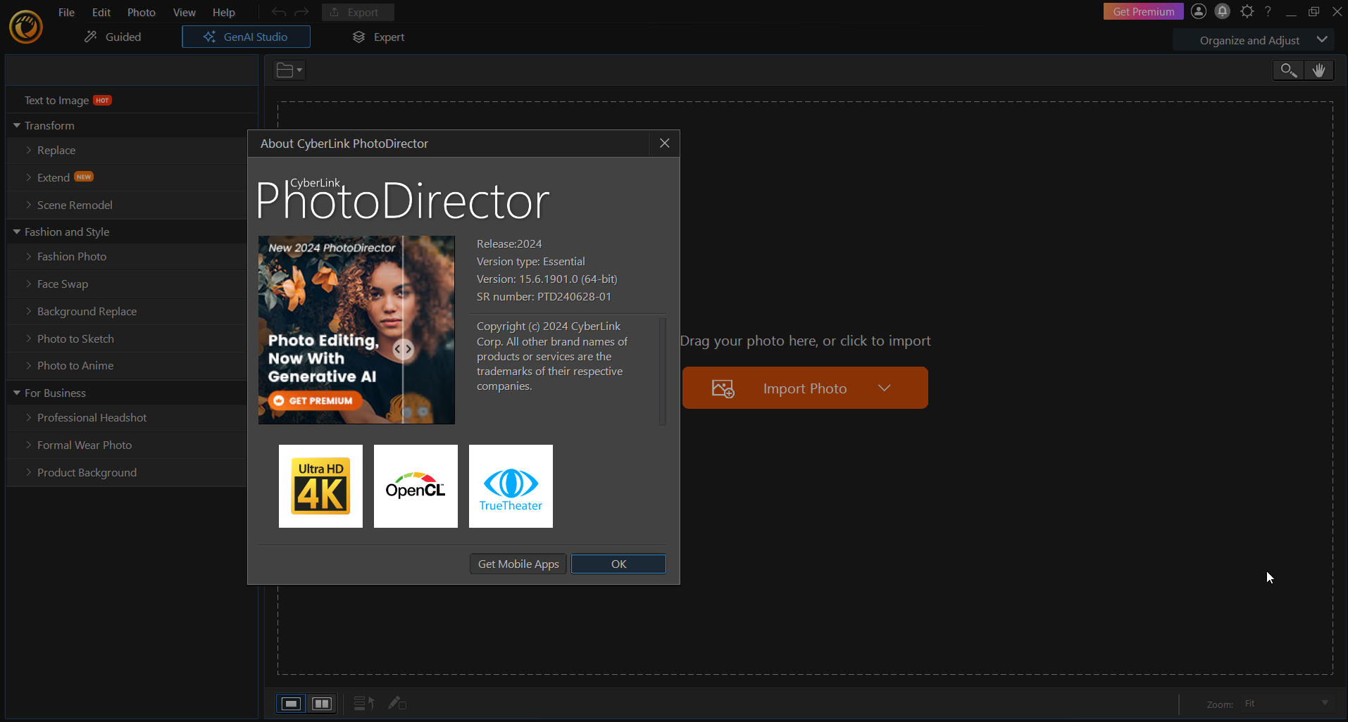 CyberLink PhotoDirector - Screenshot #1