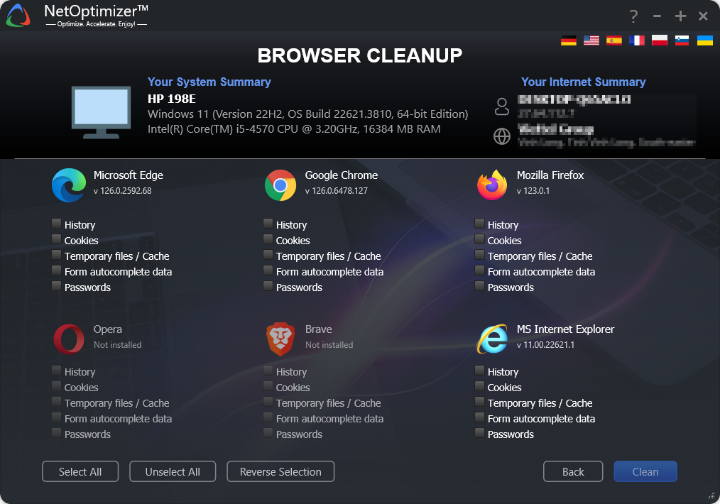 NetOptimizer - Screenshot #1