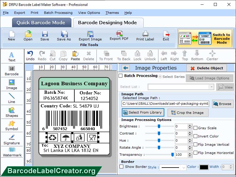 Barcode Creator - Professional Edition - Screenshot #1