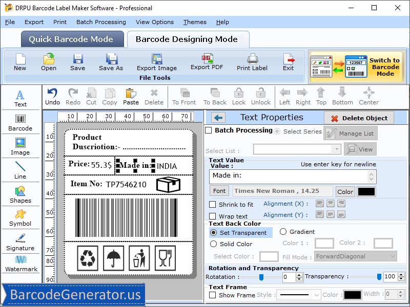 Barcode Generator - Professional Edition latest version - Get best ...