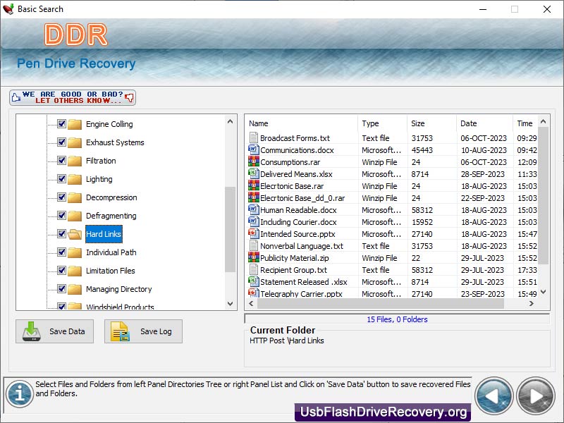 USB Flash Drive Data Recovery - Screenshot #1
