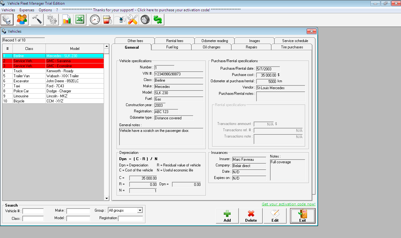 Vehicle Fleet Manager download for free SoftDeluxe