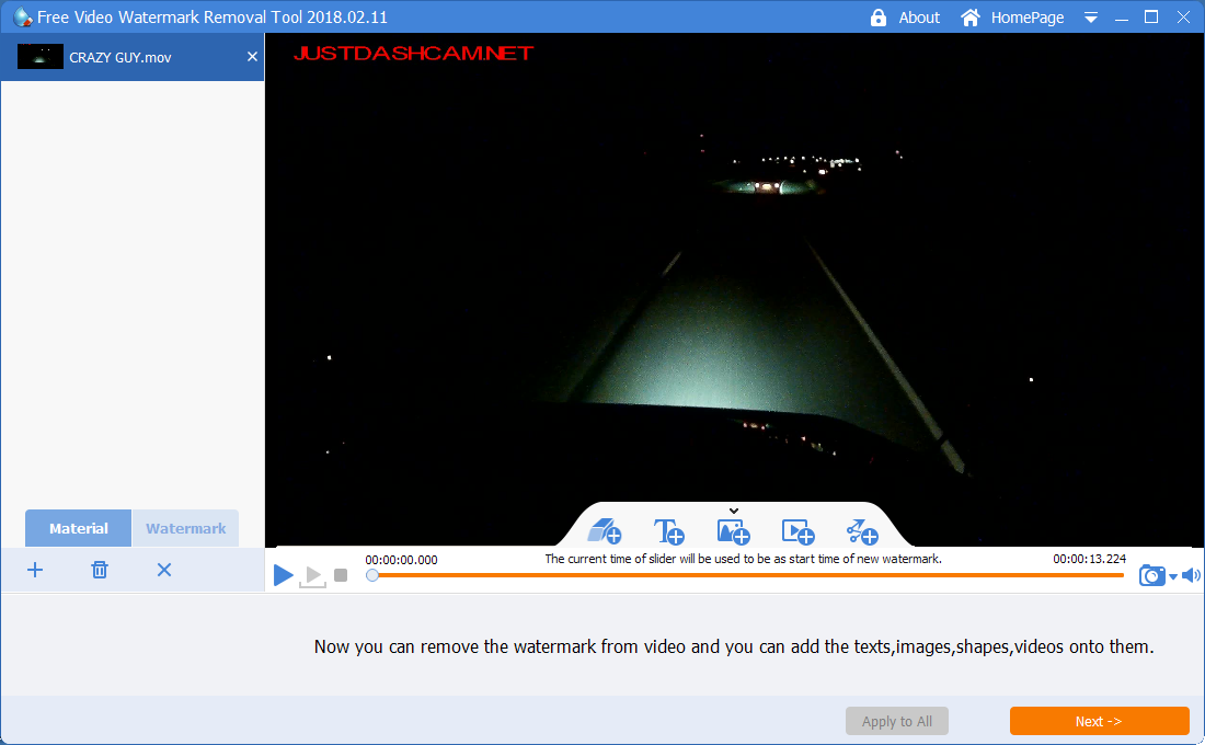 Free Video Watermark Removal Tool - Screenshot #1