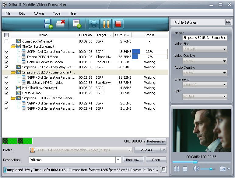 Xilisoft Mobile Video Converter - Screenshot #9
