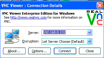 default encryption for realvnc enterprise