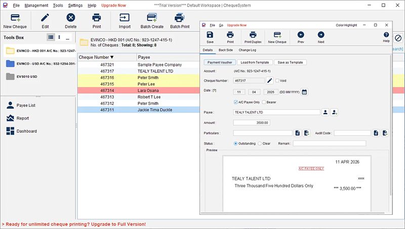 Cheque Master Software ChequeSystem Cheque Printing Software latest version - Get best Windows ...