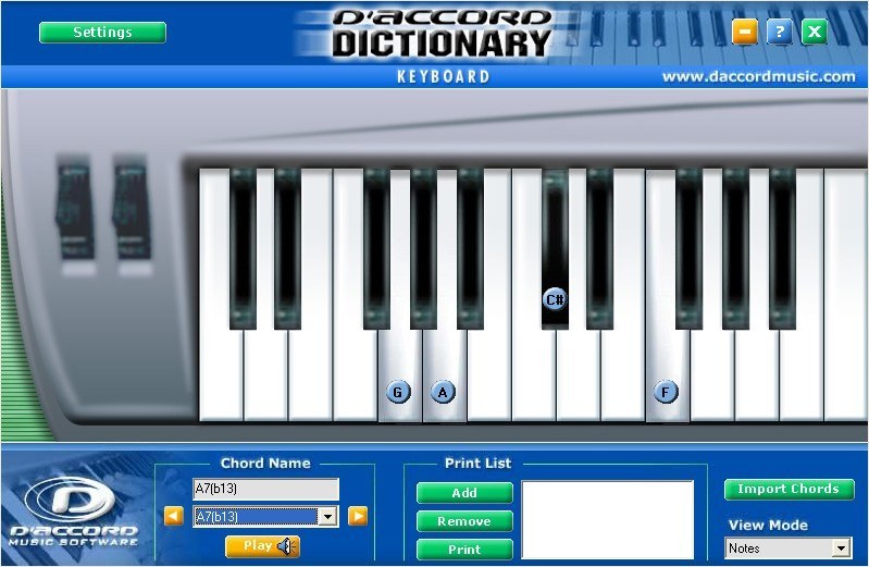 D'Accord Keyboard Chord Dictionary download for free SoftDeluxe
