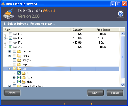 Disk CleanUp Wizard - Screenshot #1