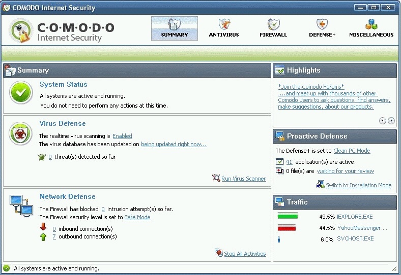 COMODO Internet Security - Screenshot #5
