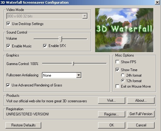 3D Waterfall Screensaver - Screenshot #4