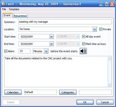 Rainlendar - Screenshot #17