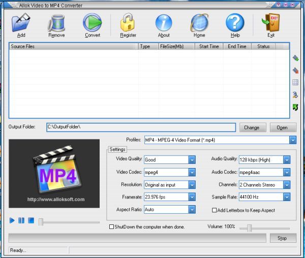 Allok Video to MP4 Converter - Screenshot #6